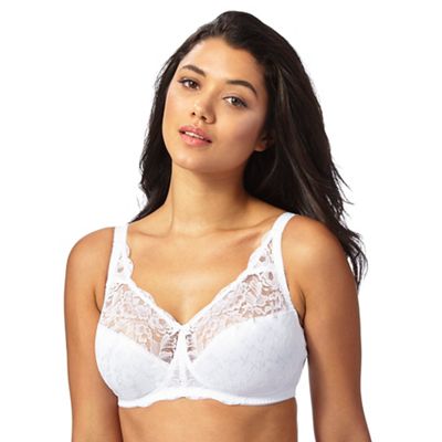 White lace non wired full cup bra